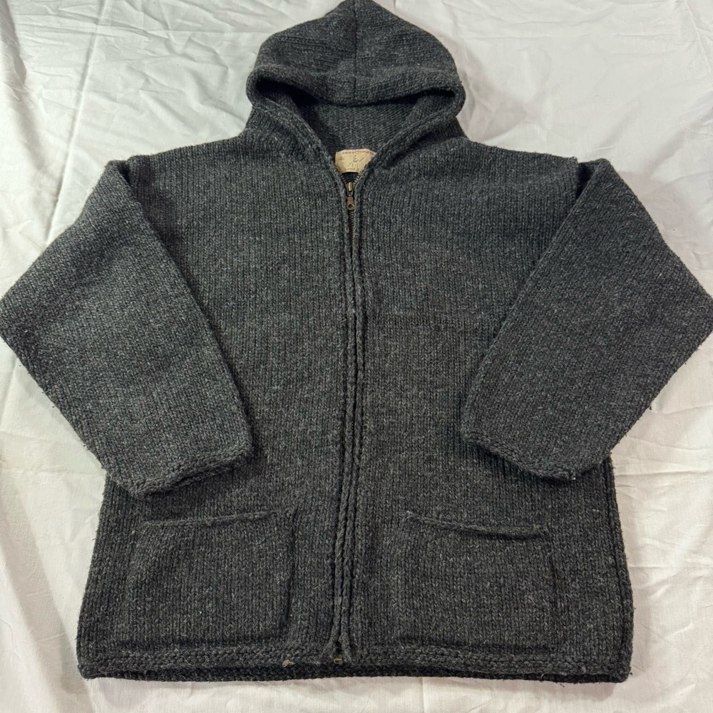 501. Women’s Sweaterman Cozy‎ Gray Wool Hooded Sweater (M)